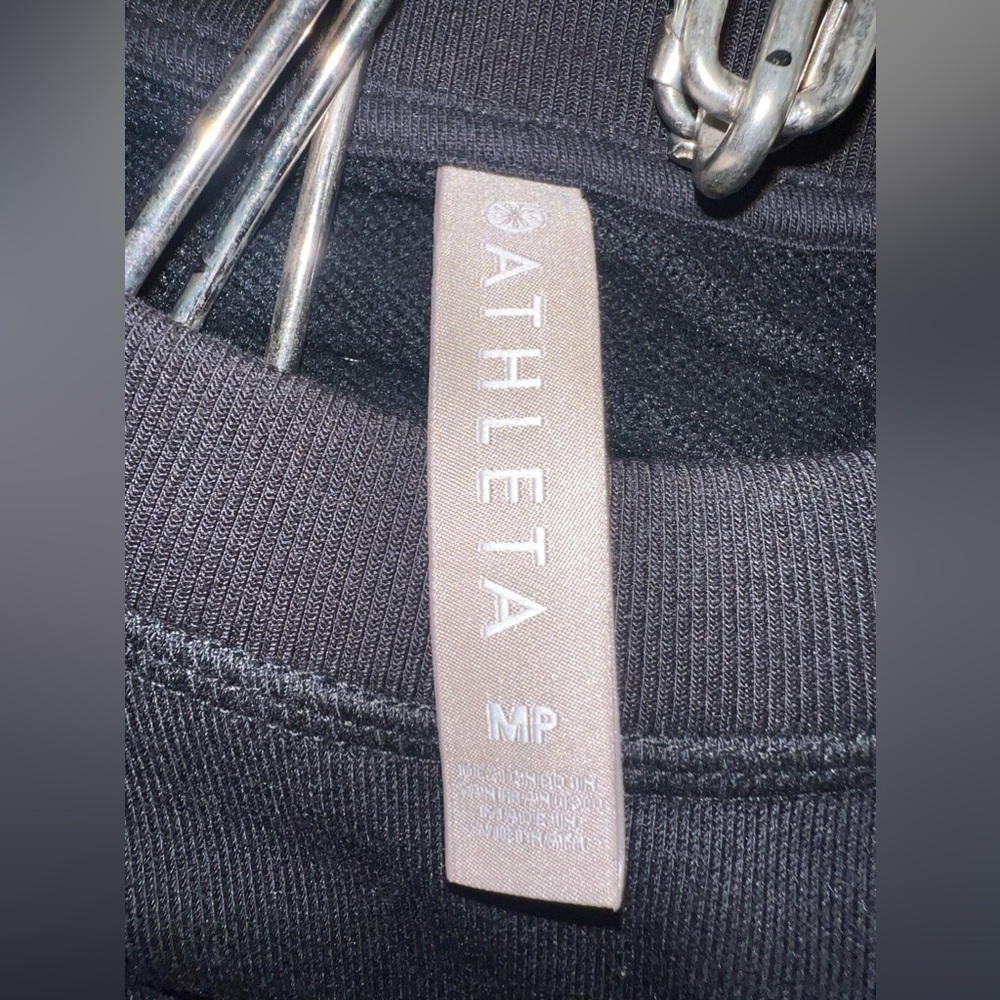 Athleta Solid Black Bounce Back Sweatshirt Dress … - image 6